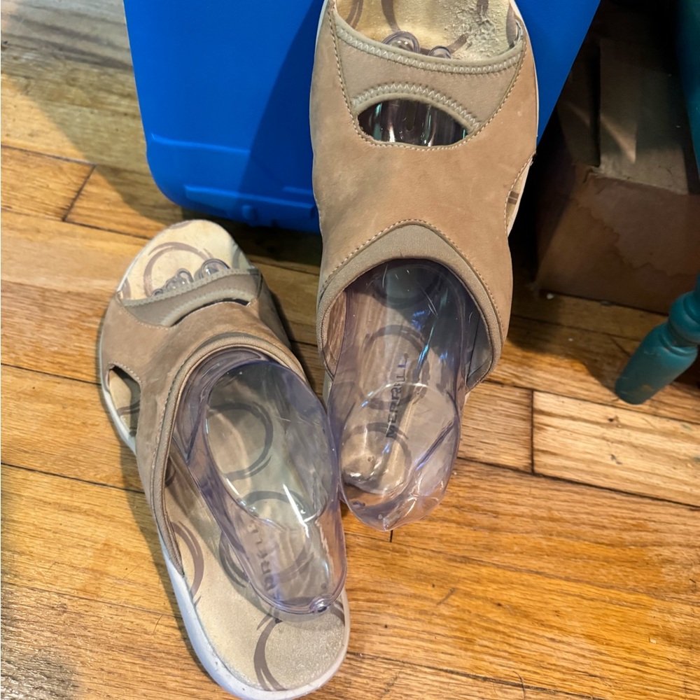 Merrell Palmetto Taupe Tan Open-Toe Sandals W10